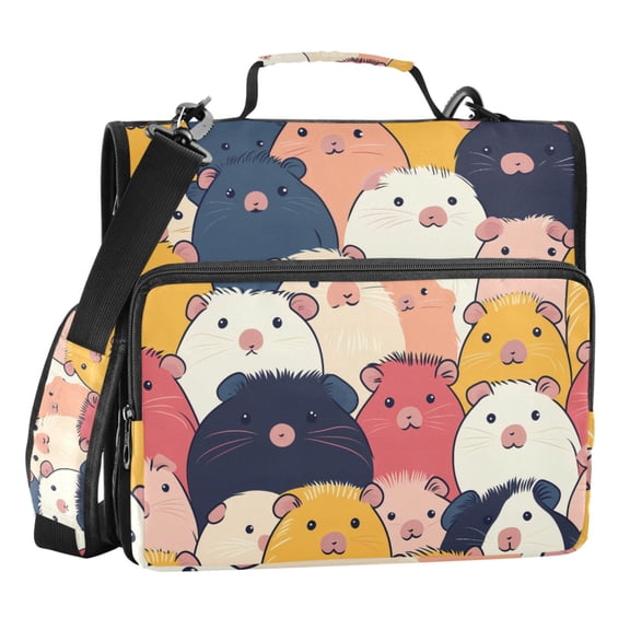 ALAZA Zipper Binder Cartoon Capybara 3 Ring Trapper Keeper File Folder Organizer Bag