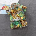 thumbnail image 4 of Utoimkio Toddler Baby Boy Summer Hawaiian Outfits Kids Short Sleeve Floral Print Button Down Shirt Tops & Shorts Suits 2Pcs Boys Summer Beach Clothes for 1-5 Years, 4 of 5