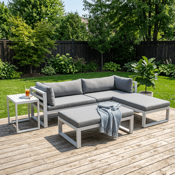 Velago Lavin Deluxe Aluminum Outdoor Sofa, Grey
