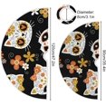 thumbnail image 3 of FMSHPON Halloween Cute Cat SkullsFlowers Xmas Christmas Tree Skirt Stand Mat for Holiday Party Decoration Indoor Outdoor 36 inches, 3 of 6