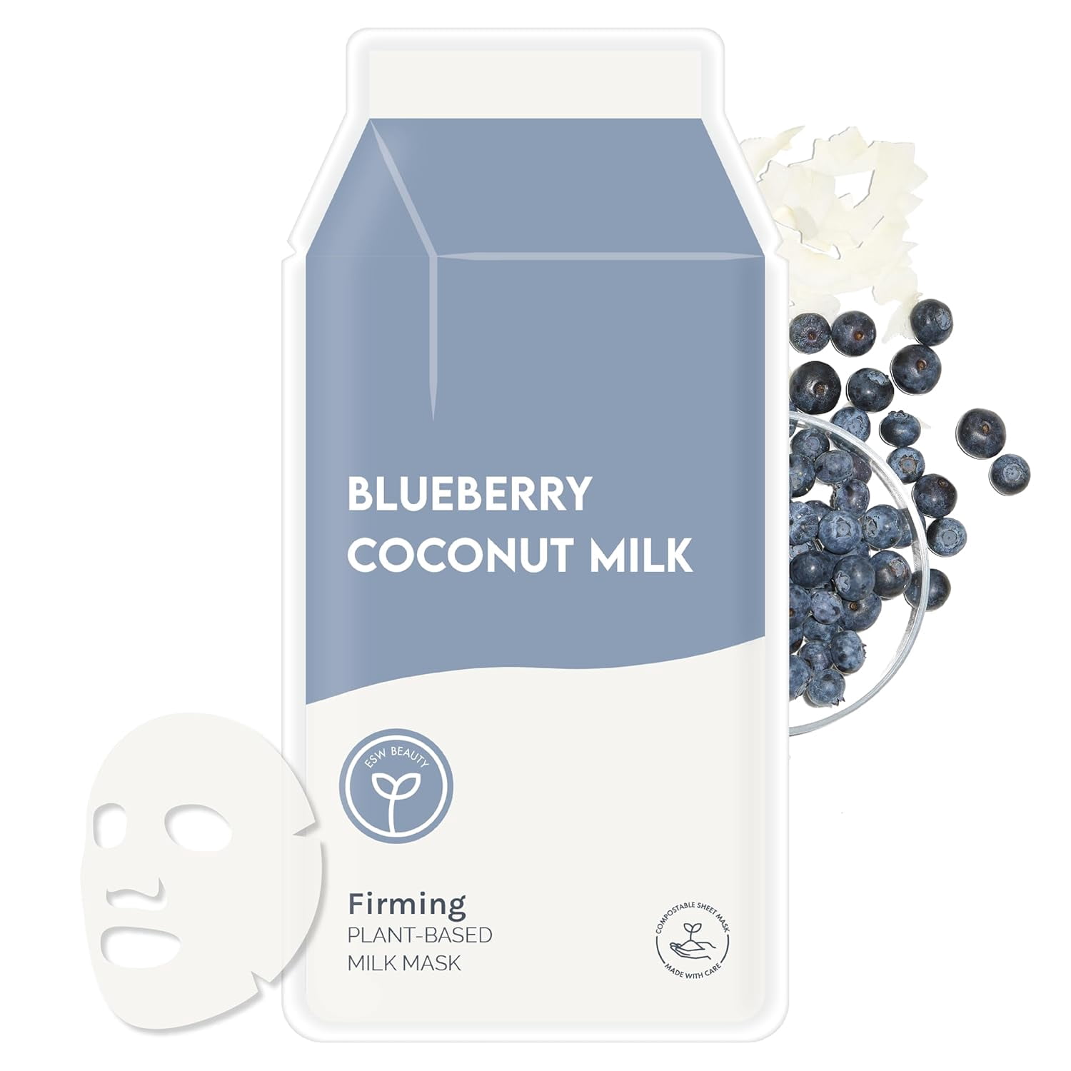 (Pack Of 15) Esw Beauty Mask Facial Blueberry Peanut Milk 0.91 Fl Oz