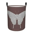thumbnail image 1 of XMXY Round Laundry Basket Organizer, Silver Butterfly Pattern Waterproof Collapsible Dirty Clothes Basket Laundry Hamper, Small Size, 1 of 8
