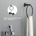 thumbnail image 3 of 6 Pcs Bathroom Hardware Set,Stainless Steel Round Wall Mounted Includes Hand Towel Bar,Toilet Paper Holder,Robe Towel Hooks,Bathroom Accessories Kit,Black, 3 of 7