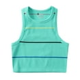 thumbnail image 4 of Elvqul Training Tank Tops for Women Stripe Print Comfortable Pullover Sleeveless Plus Size Elastic Mint Green Crew Neck Tops, 4 of 5