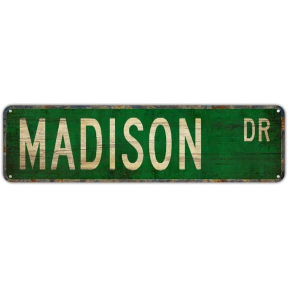 Metal MADISON DR Vintage Retro Tin Art Plaque Aluminum Sign for Bedroom Kitchen Garden Wall Bar Club Coffee - Home Decor Hanging 4x16 Inch