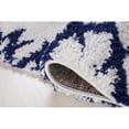thumbnail image 3 of Ladole Rugs Shaggy Casablanca Contemporary Abstract Area Rug Carpet in Dark Blue White, 4x6 (3'11" x 5'7", 120cm x 170cm), 3 of 5