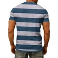 thumbnail image 5 of Yifymode Men's V Neck Short Sleeve T-Shirt, Wide Horizontal Stripe Print Chest Pocket Casual Top Blue L, 5 of 7