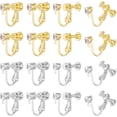 thumbnail image 1 of 16 clips para pendientes de 2 colores, de metal, para hacer tú mismo, conversores de pendientes con diamantes de imitación., 1 of 6
