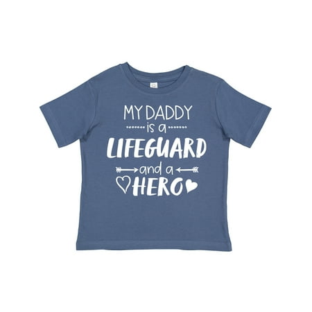 

Inktastic My Daddy is a Lifeguard and a Hero with Hearts Gift Toddler Boy or Toddler Girl T-Shirt