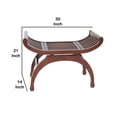 thumbnail image 5 of Curved Design Mission Style Stool with Slatted Seating, Brown, 5 of 5