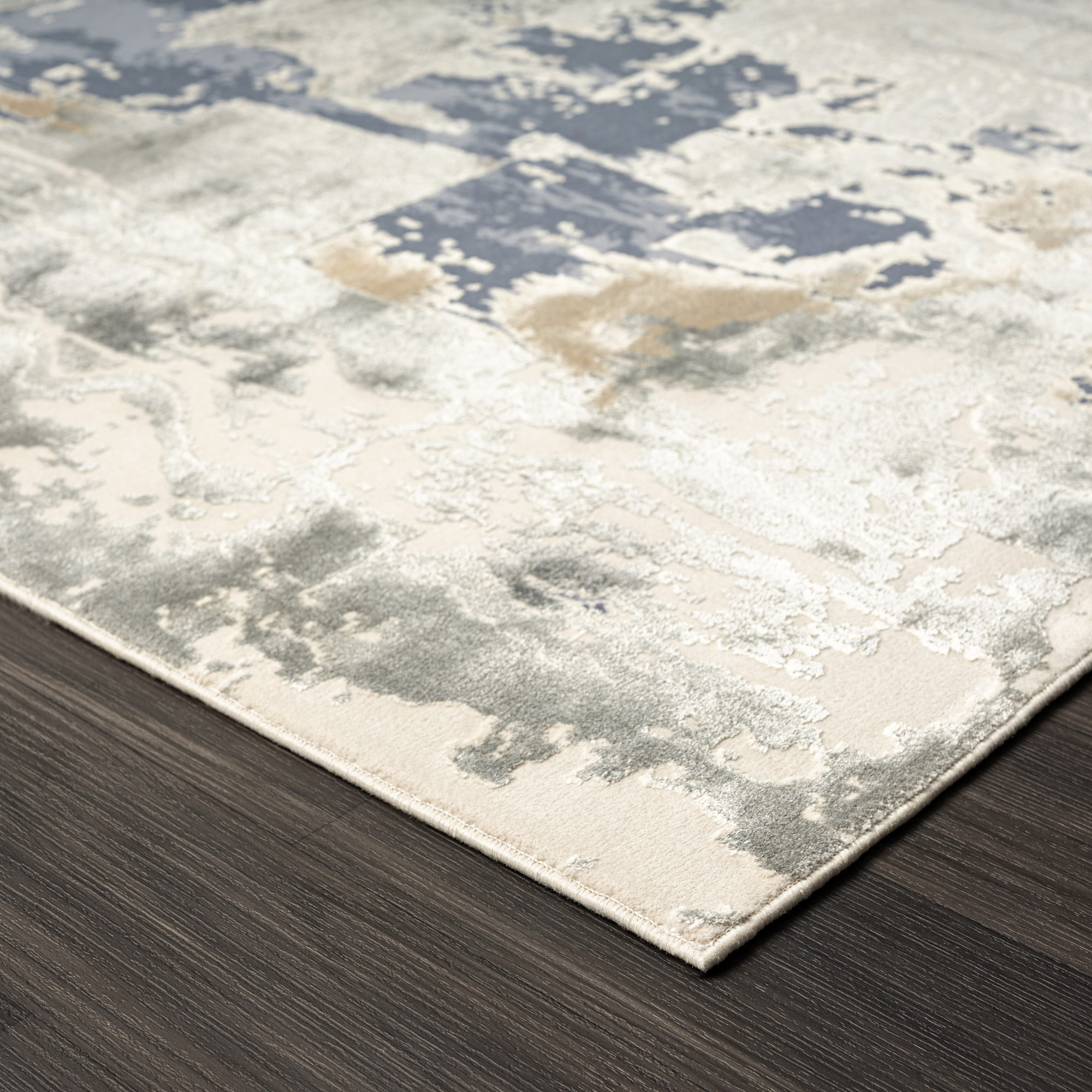 Ox Bay Dallas 2' x 7' Blue Abstract Premium Ultra-Soft Indoor Area Rug