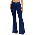 thumbnail image 1 of JUNWELL Pantalon Évasé Long à Taille Haute Large pour Femmes Boho Hippie, 1 of 5