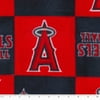 MLB Los Angeles Angels 58" 100% Polyester Fleece Sports Logo Fabric By the Yard, Red and Blue