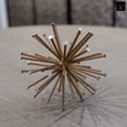 thumbnail image 4 of Gannon Sea Urchin Sculpture Decorative Accent – Coastal Nautical Ocean-Inspired Home Décor for Living Room, Shelf & Tabletop (Size- Medium, Gold), 4 of 7