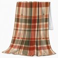 thumbnail image 2 of Retro-Boho Plaid Pumpkin, Peaceful Artistic Scene, Warm Flannel Blanket for Ranch House and Living Room with Detailed Artwork, Animal Lovers Thanksgiving Gift, Artistic Home Decor, 2 of 9