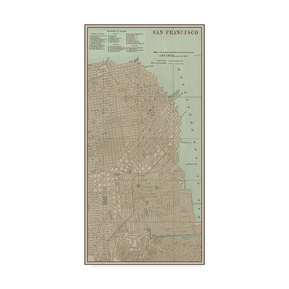 Trademark Fine Art 'Tinted Map of San Francisco' Canvas Art by Vision Studio