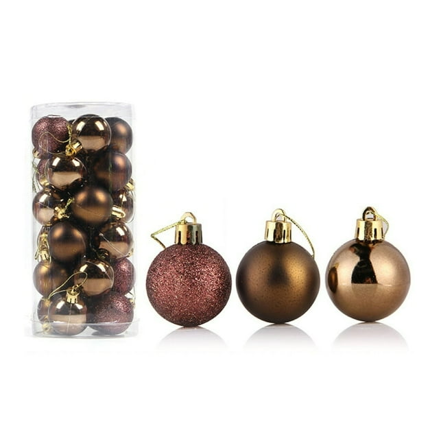 24Pcs Christmas Ball Delicate Reusable High Gloss Tree Decor Ball Pendant Home Decor
