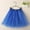 Blue, variant on IROINNID Elastic Waist Mini Skirts For Women Layered Organza Lace Solid Color Skirt