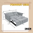 thumbnail image 4 of 2-Seater Convertible Velvet Loveseat Sofa Bed with Pull-Out Sleeper, Adjustable Backrest and Side Pocket for Small Spaces, Apartment, Guest Room, Gray, 4 of 8