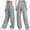 Light Gray, variant on Petite Pants for Women Elastic Waist Fall Winter Solid Color Sports Pocket Lace Up Wide Leg Straight Leg Sweatpants Trousers Dressy Casual Blue M