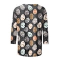 thumbnail image 4 of VKOYWKM Hauts Easter pour Femmes T-Shirts Imprimés Ufs Colorés Blouses Décontractées Col Rond Manches 3/4 Cadeau de Vacances Easter, 4 of 5