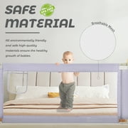 Bed Rails for Toddlers 59 L, Toddler Bed Rails with Breathable Fabric, Infant Safety Bed Guardrail, Bed Rail for Twin Bed, Bed Safety Rails for Children (Gray-One Side)