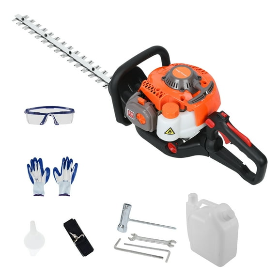 Aqzb Dual Sided Blade Hedge Trimmer, 26CC Gas Hedge Trimmer, Cordless Hedge Trimmer, Handheld Chainsaw Hedge Pruner _Clearance Lawn Trimmer