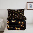 thumbnail image 5 of Homewish Happy Halloween Theme Twin Comforter Sets,Spooky Pumpkin Lantern Pattern Bedding Set,Black Orange,Black Reversible,2pcs,1 Comforter and 1 Pillowcase, 5 of 7