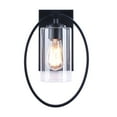 thumbnail image 4 of Aspen Creative 62709-01-1, 1-Light Wall Sconce / 8-1/4" W x 12-1/2" H x 5-3/4" E, Matte Black Finish w/ Clear Glass, Bulb Not Included, 4 of 7
