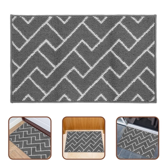 Luxshiny Washable Grey Entry Door Mat with Anti Skid Bottom for Indoor Front Porch Decor