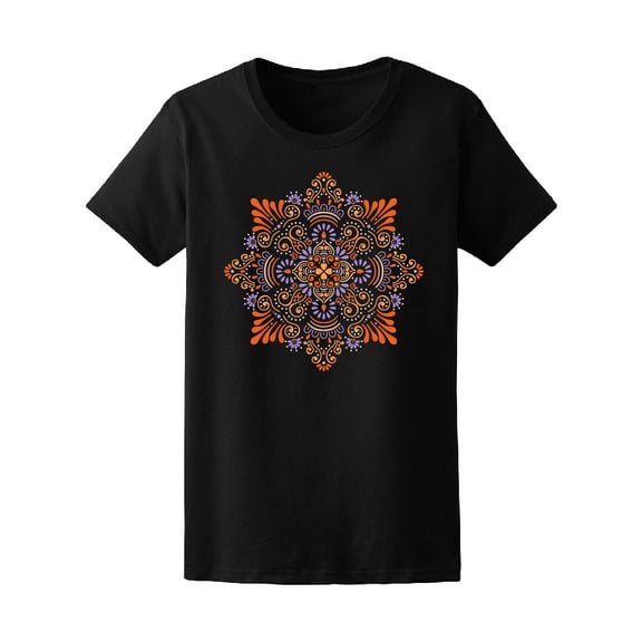 Floral Elegant Mandala T-Shirt Women -Image by Shutterstock, Female x-Large
