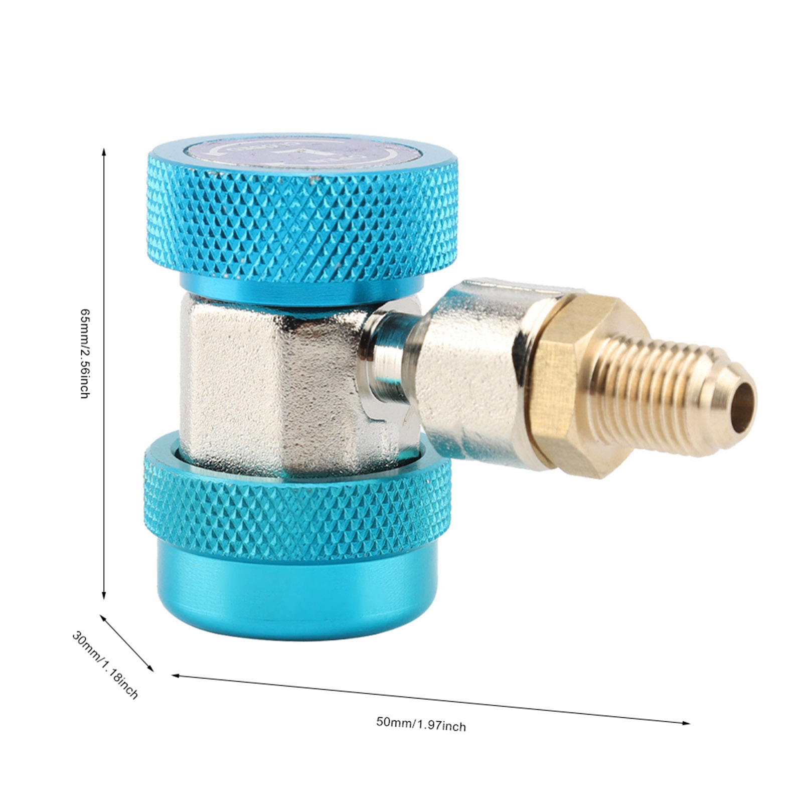 R134 Quick Coupler Adapter, AC Low High Quick Connector Conditioning Extractor Valve Core, AC Hose Fittings[Blue low pressure] - image 2 of 9