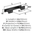 thumbnail image 4 of Amerock Triomphe 3 inch (76mm) Center-to-Center Matte Black Cabinet Pull - 10 Pack, 4 of 5