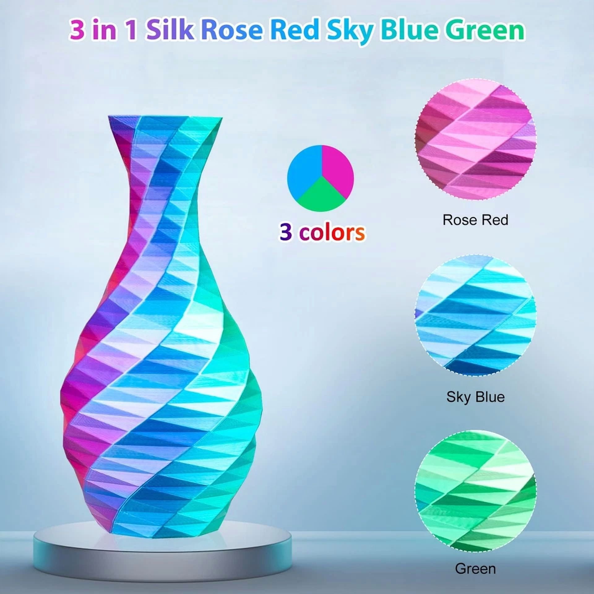 CIRCLE- Silk Pla 3D Printer Filament Triple Color Silk Pla Filament 1.75Mm 3D Printing