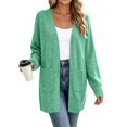 thumbnail image 2 of Jowdiw Womens Open Front Long Sleeve Knit Soft Casual Loose Fit Long Sweater with Pockets, 2 of 8