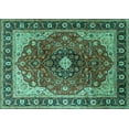 thumbnail image 1 of Ahgly Company Indoor Rectangle Medallion Turquoise Blue Traditional Area Rugs, 6' x 9', 1 of 4