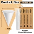 thumbnail image 2 of Vasos cónicos de papel desechables Roshtia, 4 oz, 800 unidades, blancos, 2 of 7