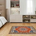 thumbnail image 2 of LaModaHome Non-Slip Rug Vintage Style Soft Red Rug Washable Mat Child Stain Resistant Living Room Kitchen Carpet - Size: 2X3,3ft(60X100cm), 2 of 5