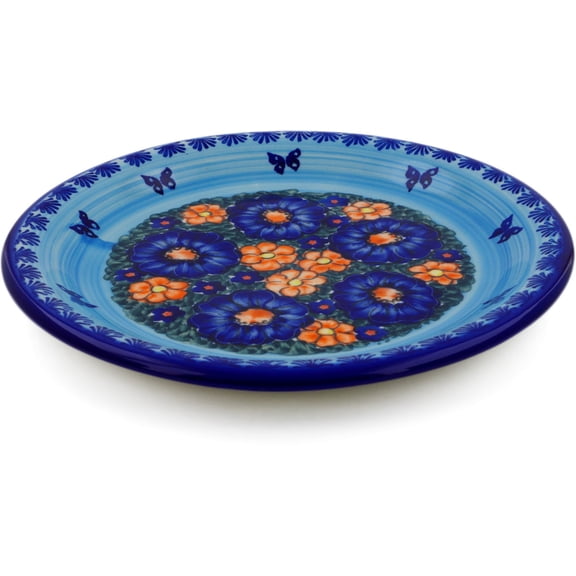Polish Pottery 10¼-inch Lunch Plate Signature UNIKAT Hand Painted in Boleslawiec, Poland Certificate of Authenticity