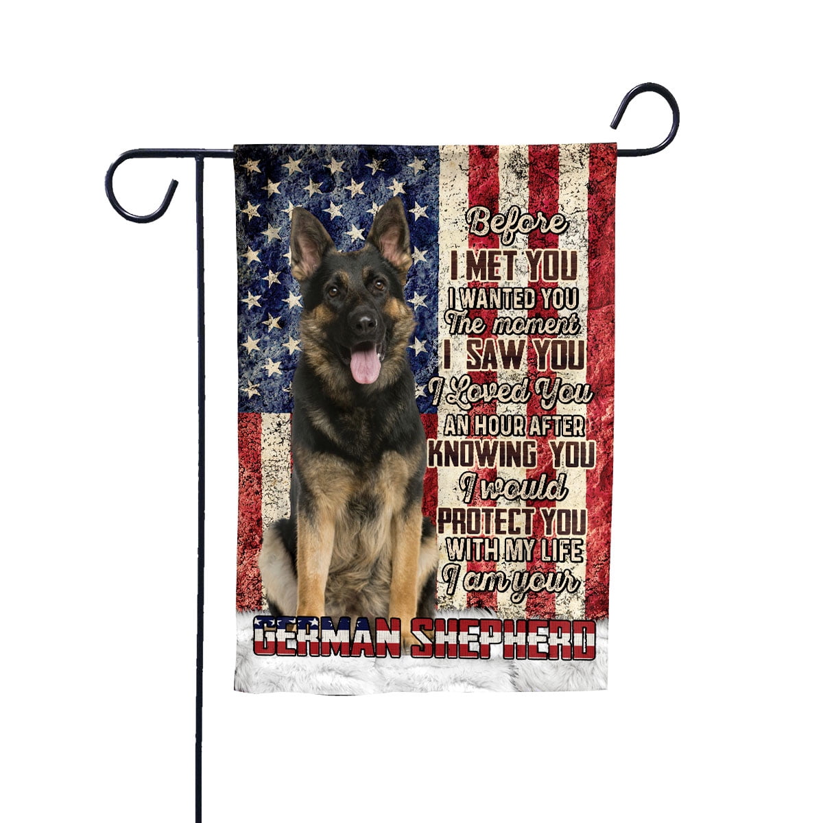 American Flag I Am Your German Shepherd Dog Flag Proud House Flag, Double-Sided Decorative Outdoor Flag, Patriotic Polyester Yard Flag 29.5 x 39.5 in