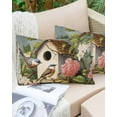 thumbnail image 6 of Pink White Floral Throw Pillow Cover, Spring Country Bird House Rectangle Decorative Pillow Case Protector Soft Cushion Cover Lumbar Pillowcase for Couch Sofa Bedroom Car Chair Decor 20x30 Inch, 6 of 8