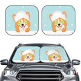 thumbnail image 2 of Wukai Corgi With Towel Ans Slice Cucumber Print Windshield Sun Shade, Car Front Window Shades Sunshade Cover Sun Visor Shield Block Automotive Interior Protector Blocks UV Rays-Large, 2 of 6