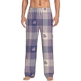 thumbnail image 2 of Picia Heart Check Plaid Mens Soft Woven Cotton Elastic Waistband Sleep Pajama Pant Lounge Sleep Pant With Pockets And Drawstring-Large, 2 of 9