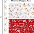 thumbnail image 4 of Christmas Wrapping Paper, Reversible White Redbreast, Berry Design Gift Wrapping Paper Suitable for Christmas, Mini Roll (17 Inch X 32.8 Feet), 4 of 12