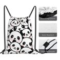thumbnail image 5 of Cute Panda(1) Drawstring Backpack Waterproof Gym Bag For Party Traveling Sport Storage Use-xdd, 5 of 5