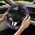 thumbnail image 2 of Uorisanigo Skull Print Car Wheel Cover for Women Floral Warm Steering Wheel Cover with Elastic Edge Non Slip Car Steering Wheel Protector 15 Inch Car Wheel Covers for Most Vehicle Gift for Wife, 2 of 8
