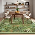 thumbnail image 3 of 5x7 Jungle Animal Print Rug, Washable, Non-Slip, Low Pile, Forest Design, Stain-Resistant, Large Throw Carpet for Bedroom, Kids, Green., 3 of 9