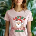 thumbnail image 5 of Santa’s Favorite Nurse T-Shirt for Women, Funny Christmas Graphic Tee, Navy, Size XL, 5 of 6