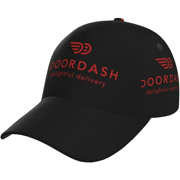 Doordashs Hat Curved Brim Baseball Cap Adjustable Snapback Cap for Men and Women Black