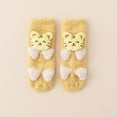 thumbnail image 4 of Zwiiyzr Toddler Infant Baby Boys Girls Slipper Socks 0-6 Years Winter Woolly Socks Fleece Fluffy Warm Three Dimensional Cute Knee High Stockings Sock Yellow, 4 of 8
